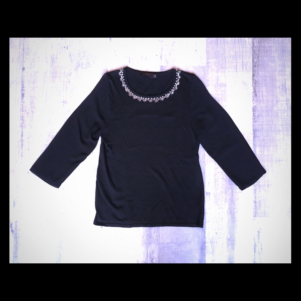 NWOT Limited Beautiful Jeweled Neckline Sweater
